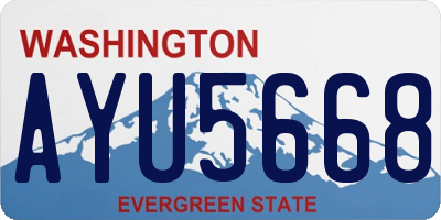 WA license plate AYU5668