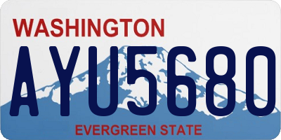 WA license plate AYU5680