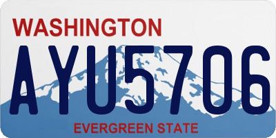 WA license plate AYU5706
