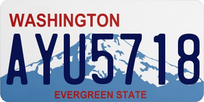 WA license plate AYU5718