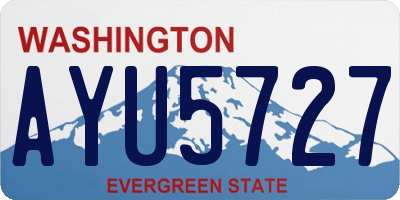 WA license plate AYU5727