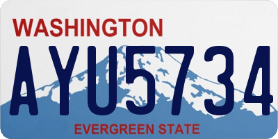 WA license plate AYU5734