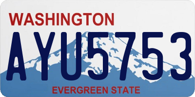 WA license plate AYU5753