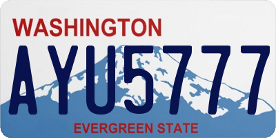 WA license plate AYU5777