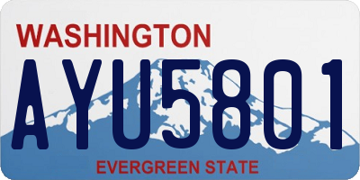 WA license plate AYU5801
