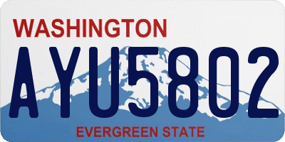 WA license plate AYU5802