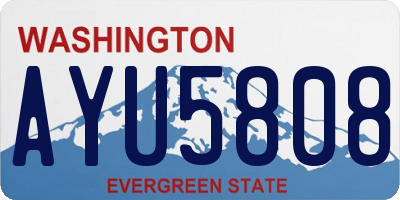 WA license plate AYU5808