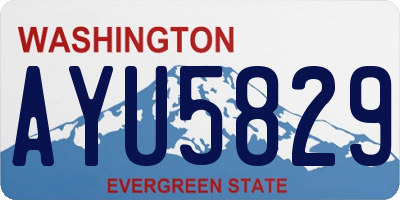 WA license plate AYU5829