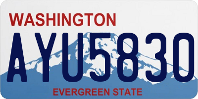 WA license plate AYU5830