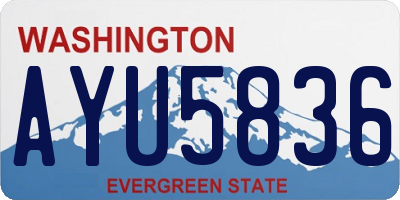 WA license plate AYU5836