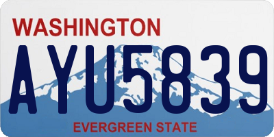 WA license plate AYU5839