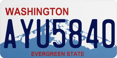 WA license plate AYU5840