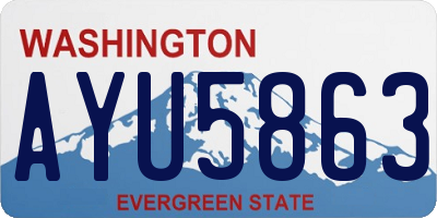 WA license plate AYU5863