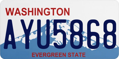 WA license plate AYU5868