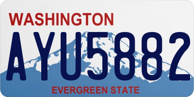 WA license plate AYU5882