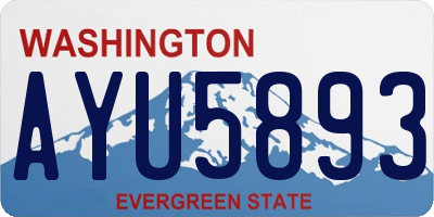 WA license plate AYU5893