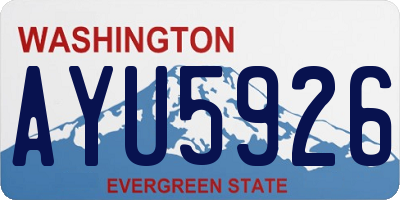 WA license plate AYU5926