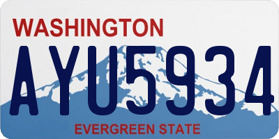 WA license plate AYU5934