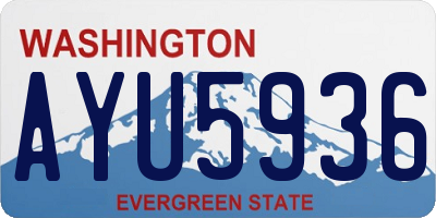 WA license plate AYU5936