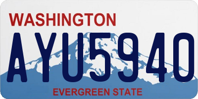 WA license plate AYU5940