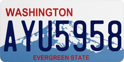 WA license plate AYU5958