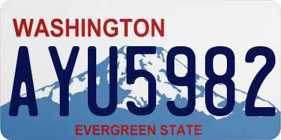 WA license plate AYU5982