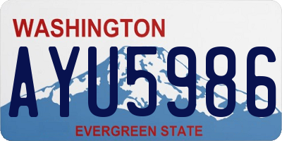 WA license plate AYU5986