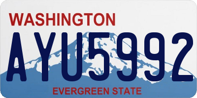 WA license plate AYU5992