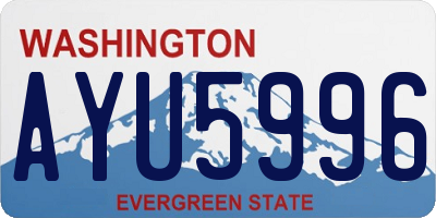 WA license plate AYU5996