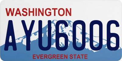 WA license plate AYU6006
