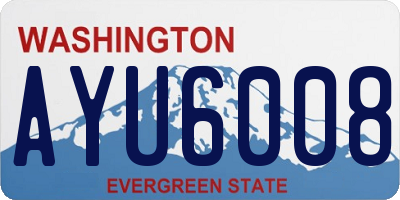 WA license plate AYU6008