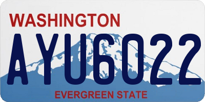 WA license plate AYU6022