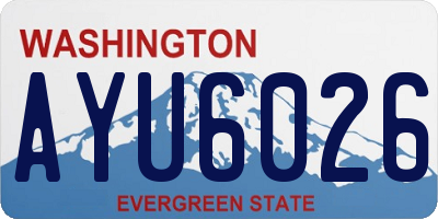 WA license plate AYU6026