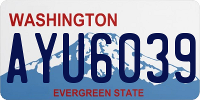 WA license plate AYU6039
