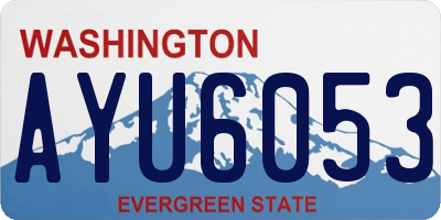 WA license plate AYU6053
