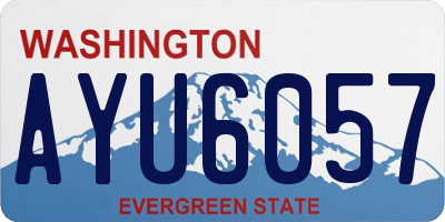 WA license plate AYU6057