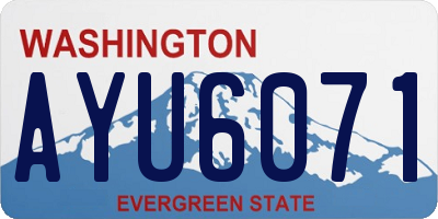 WA license plate AYU6071