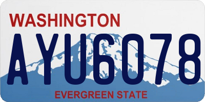 WA license plate AYU6078