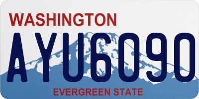 WA license plate AYU6090