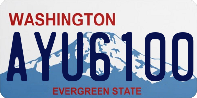 WA license plate AYU6100