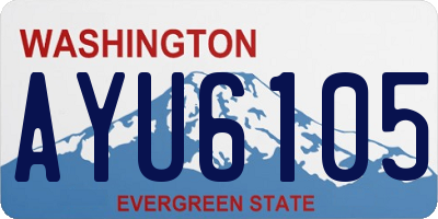 WA license plate AYU6105