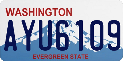 WA license plate AYU6109