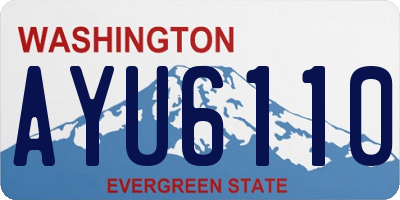 WA license plate AYU6110