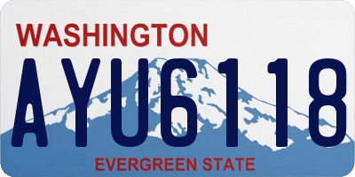 WA license plate AYU6118