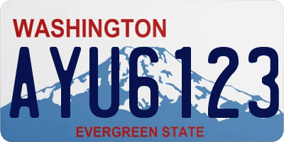 WA license plate AYU6123