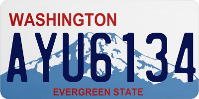 WA license plate AYU6134