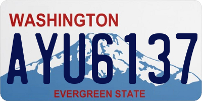 WA license plate AYU6137