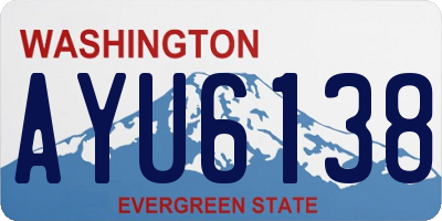 WA license plate AYU6138