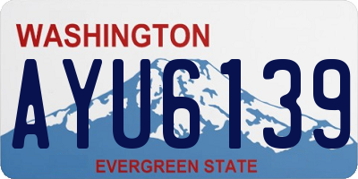 WA license plate AYU6139