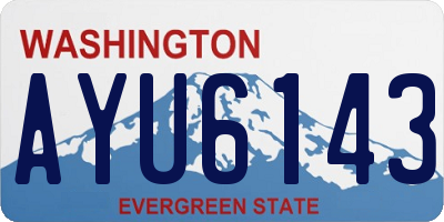WA license plate AYU6143